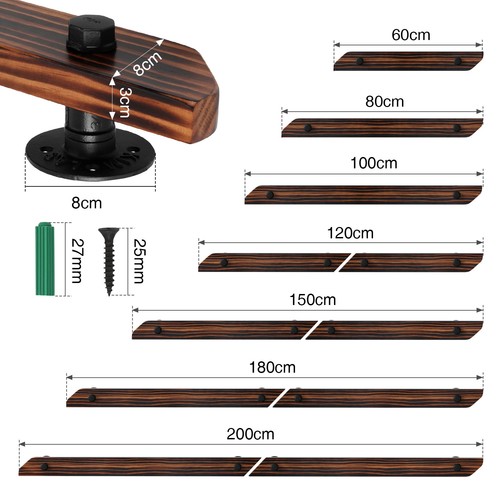 Holzhandlauf 200cm wand - holzhandlauf, 50-200cm